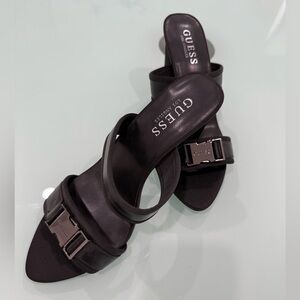 NEW Guess Black Women's Mules with Buckle Detail Size 7.5 NWOT